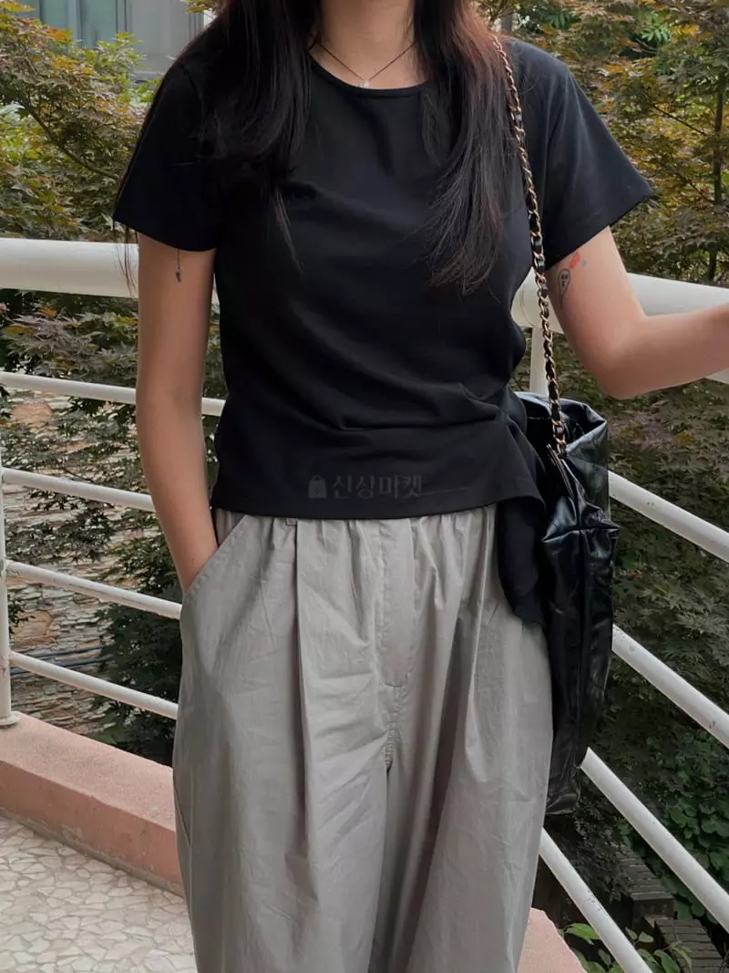 Fre - Korean Women Fashion - #momslook - Draping Tee - 9