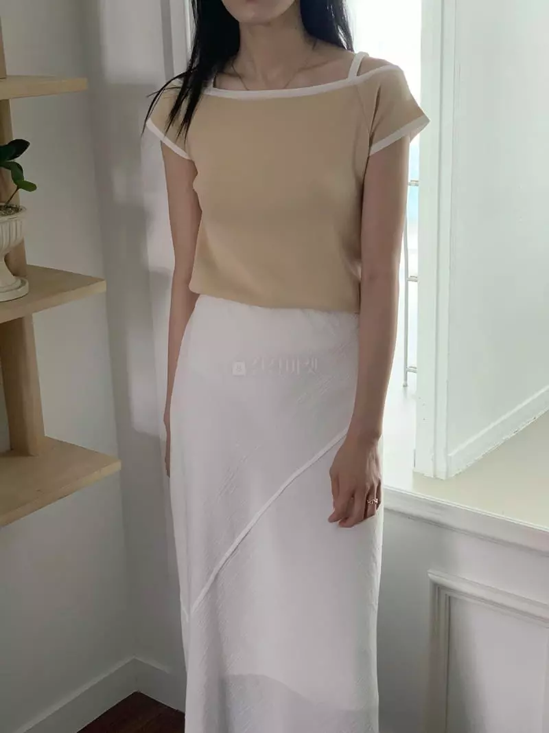 Fre - Korean Women Fashion - #womensfashion - Off Shoulder Knit Tee - 5