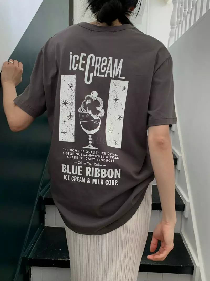 Fre - Korean Women Fashion - #womensfashion - Ice Cream Tee - 12