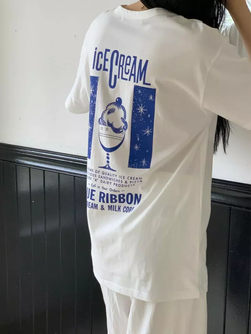Fre - Korean Women Fashion - #womensfashion - Ice Cream Tee - 6