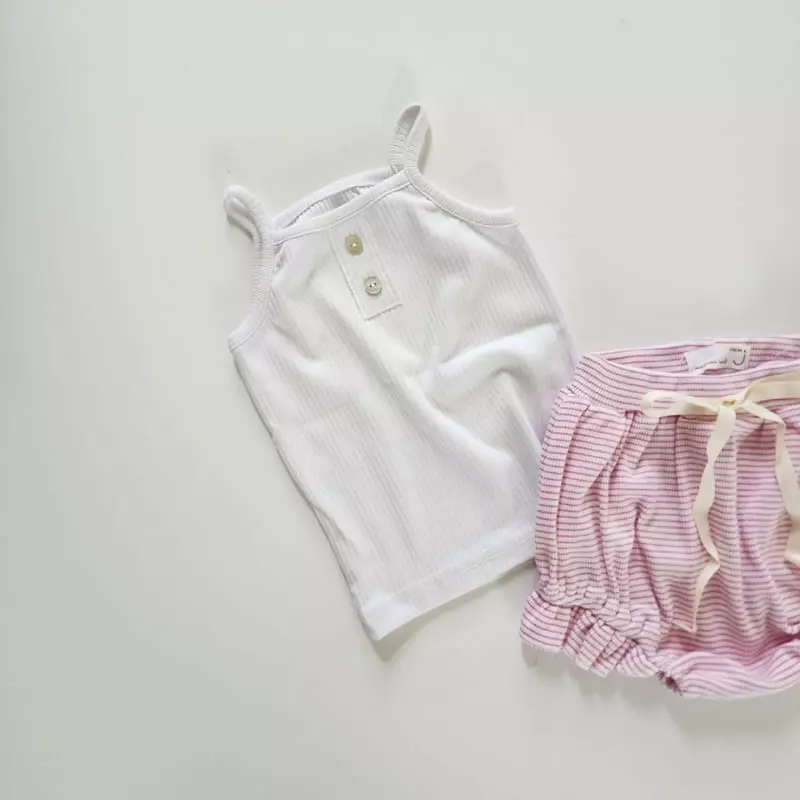 From J - Korean Baby Fashion - #onlinebabyshop - Bloomer Sleeveless Top Bottom Set - 6