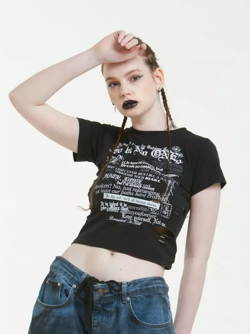 Gateless - Korean Women Fashion - #womensfashion - Snap Tee - 5
