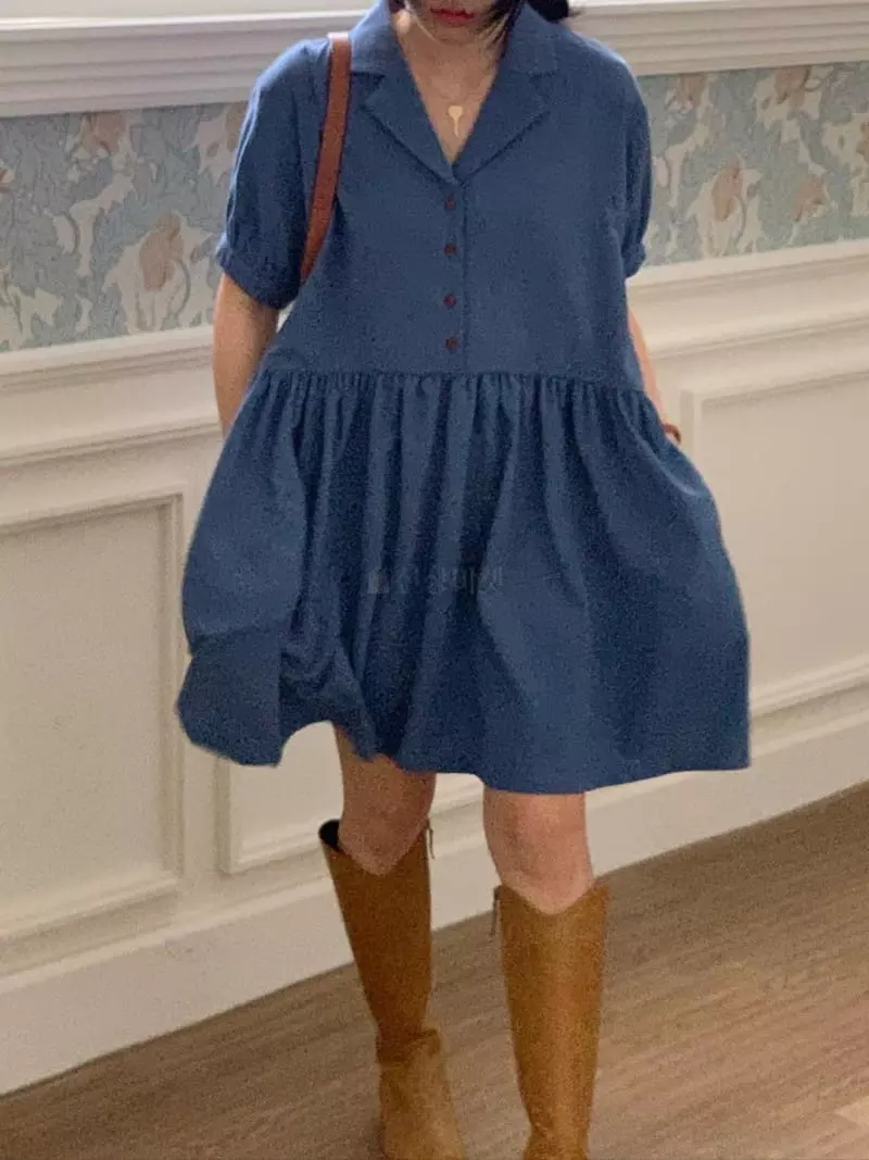 Giggle - Korean Women Fashion - #momslook - Daily Puff One-piece - 12