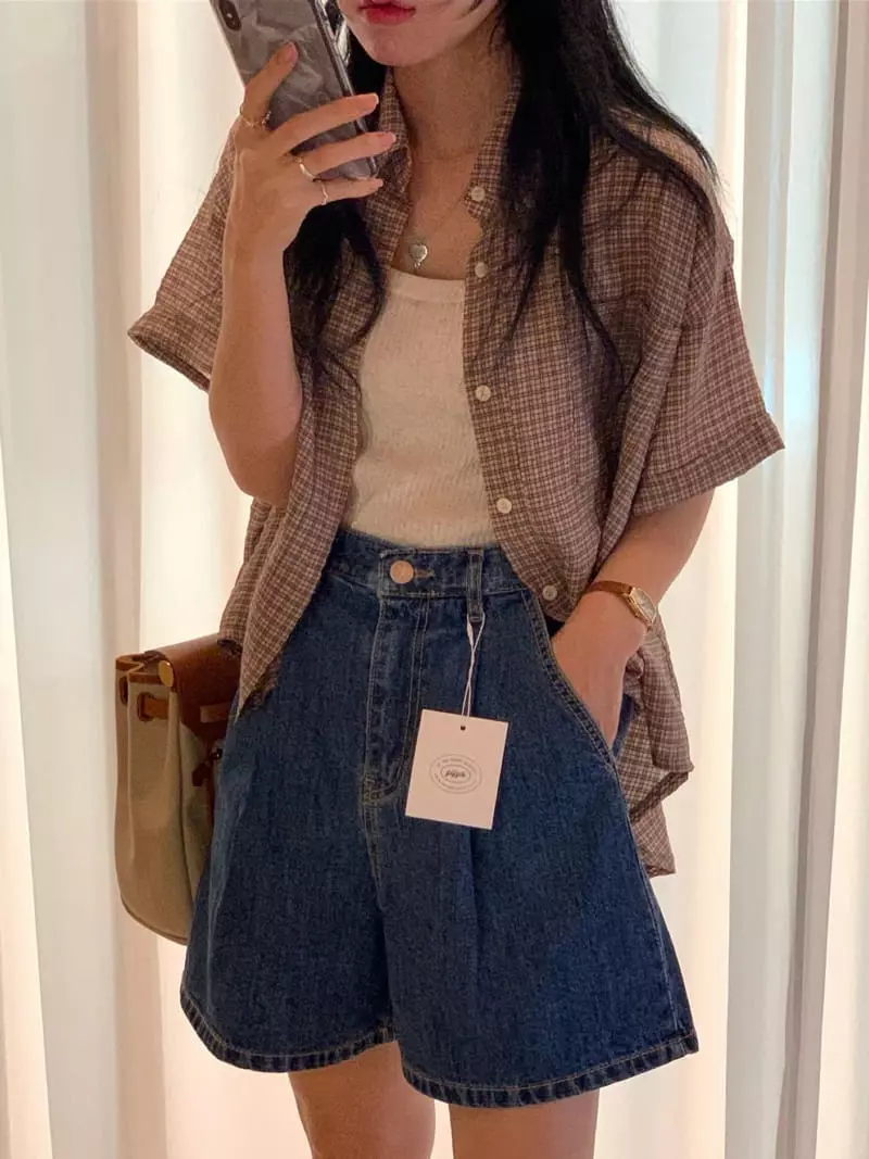 Giggle - Korean Women Fashion - #momslook - Le Denim Shorts - 3