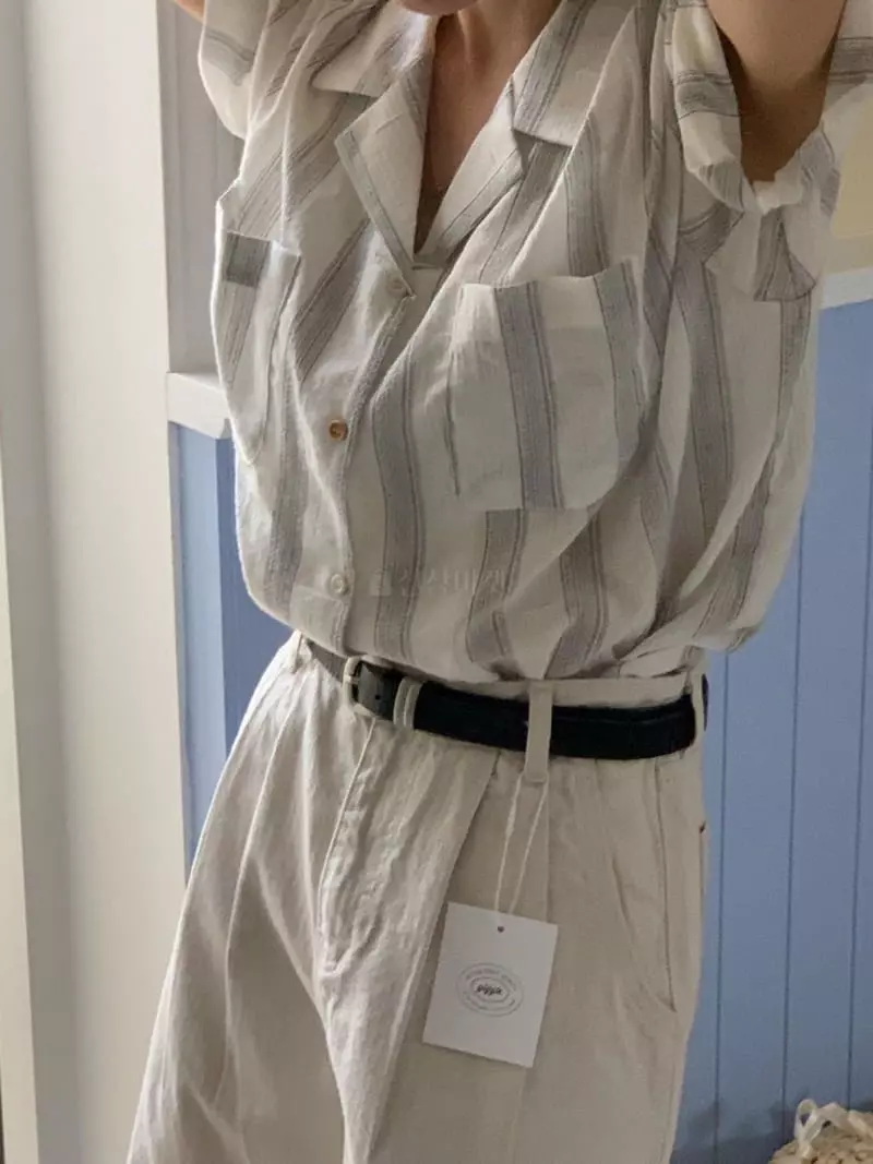 Giggle - Korean Women Fashion - #momslook - Hao Stripes Shirt - 2