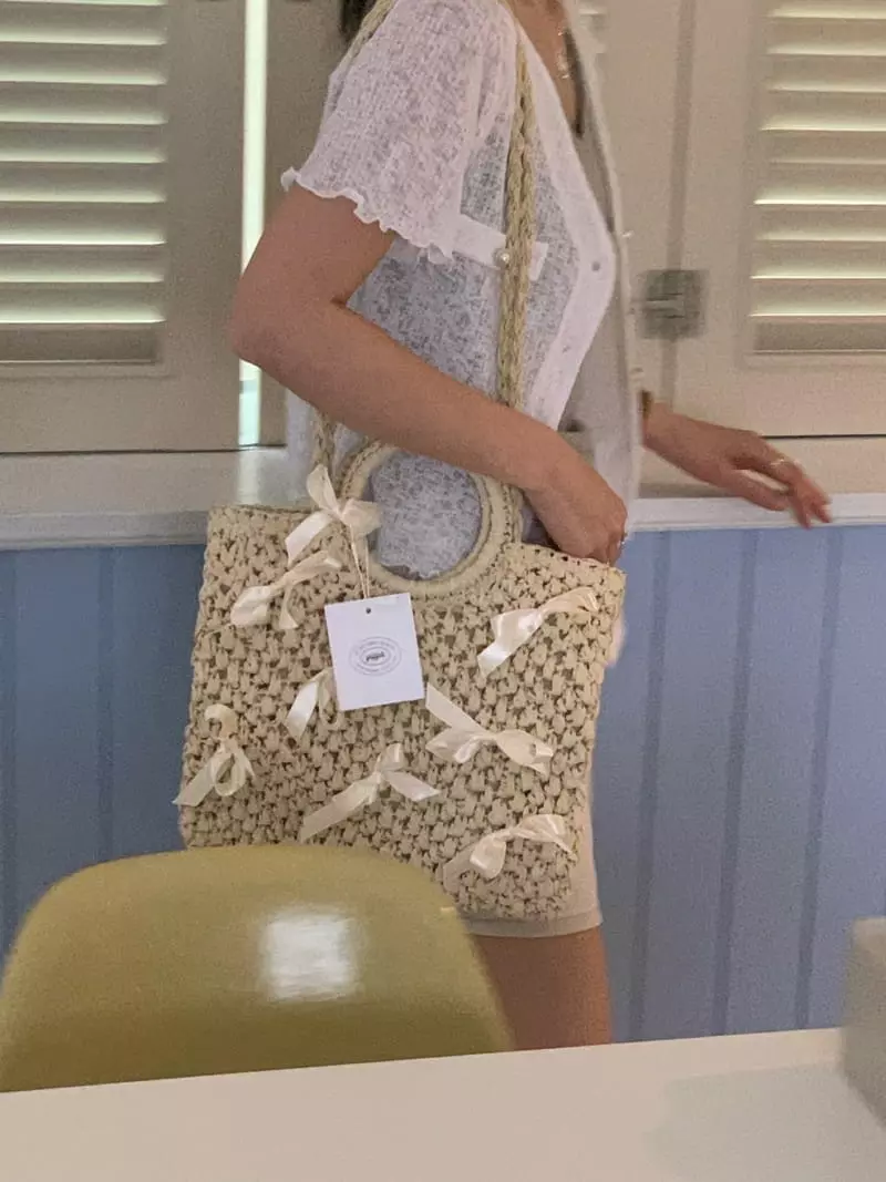 Giggle - Korean Women Fashion - #momslook - Hand Made Ribbon Tote Shoulder Bag - 11