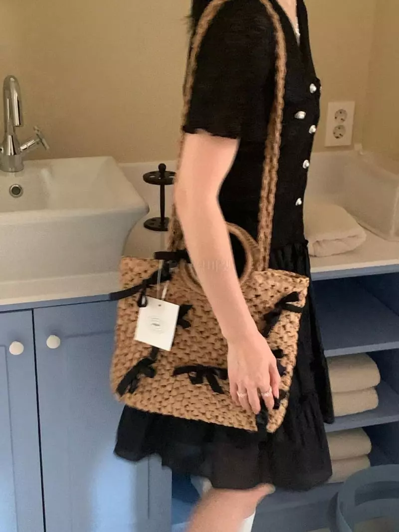 Giggle - Korean Women Fashion - #momslook - Hand Made Ribbon Tote Shoulder Bag - 9