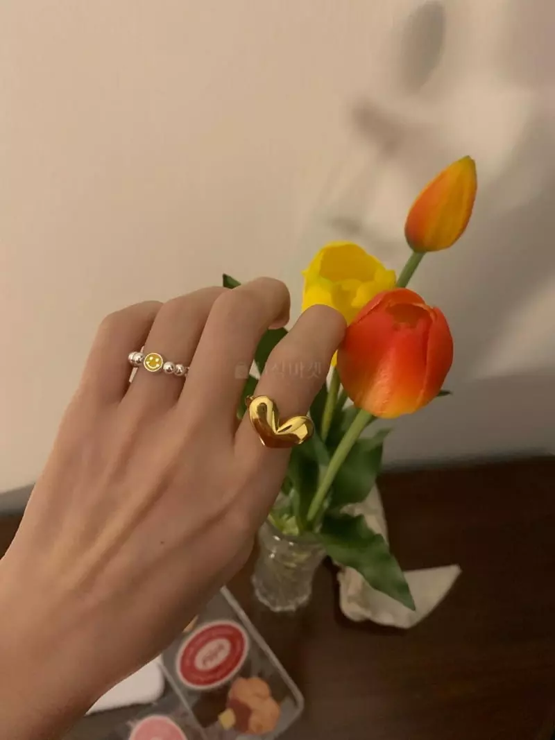 Giggle - Korean Women Fashion - #shopsmall - Smile Silver Ring - 11