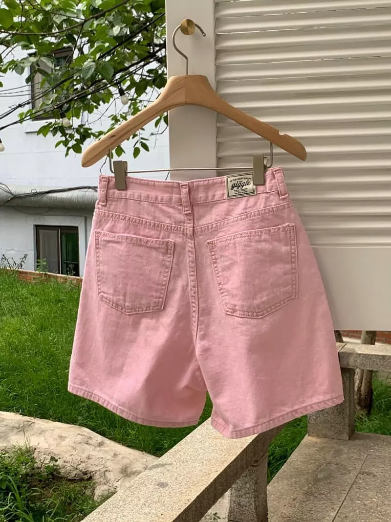 Giggle - Korean Women Fashion - #romanticstyle - Washing Denim Shorts - 4