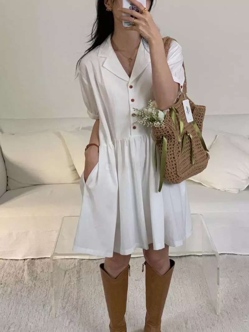 Giggle - Korean Women Fashion - #thatsdarling - Daily Puff One-piece - 2