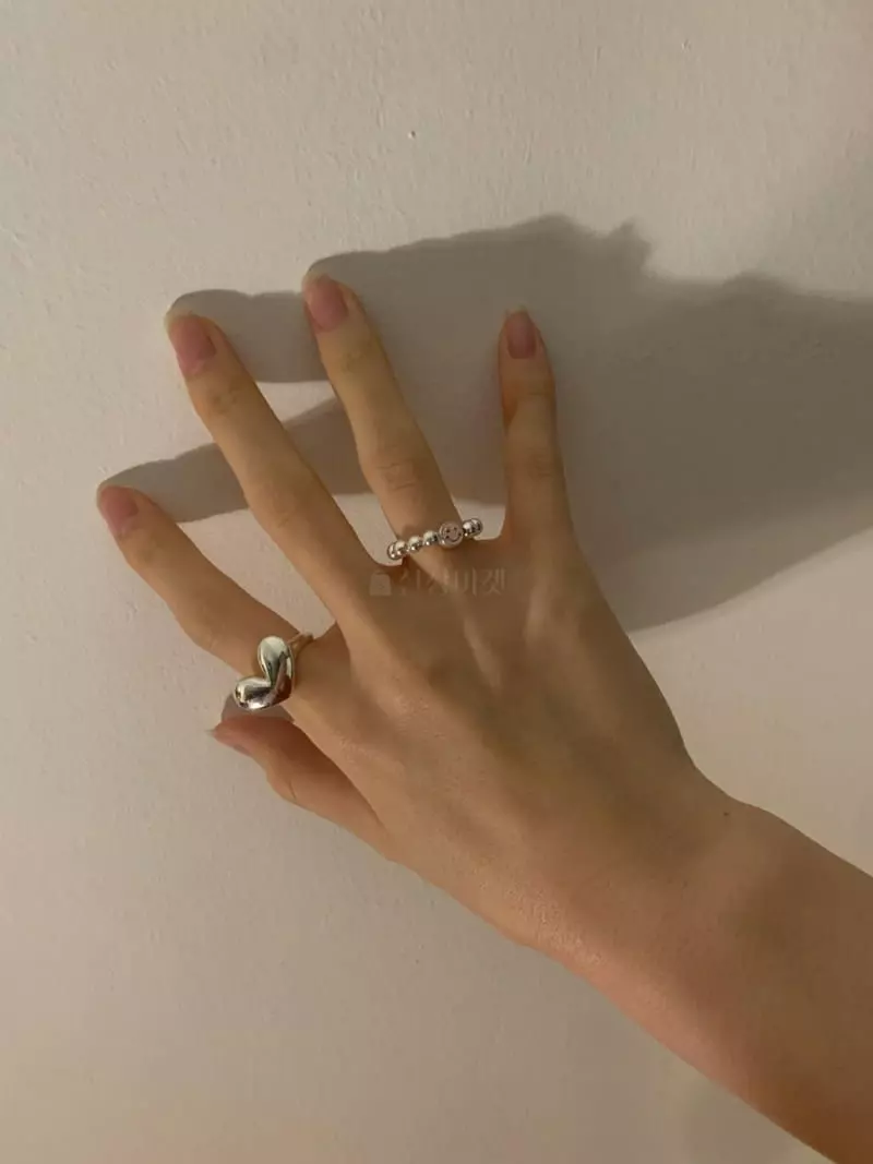 Giggle - Korean Women Fashion - #vintagekidsstyle - Smile Silver Ring - 7