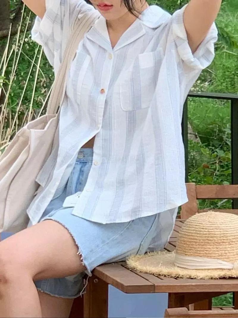 Giggle - Korean Women Fashion - #womensfashion - Hao Stripes Shirt - 9
