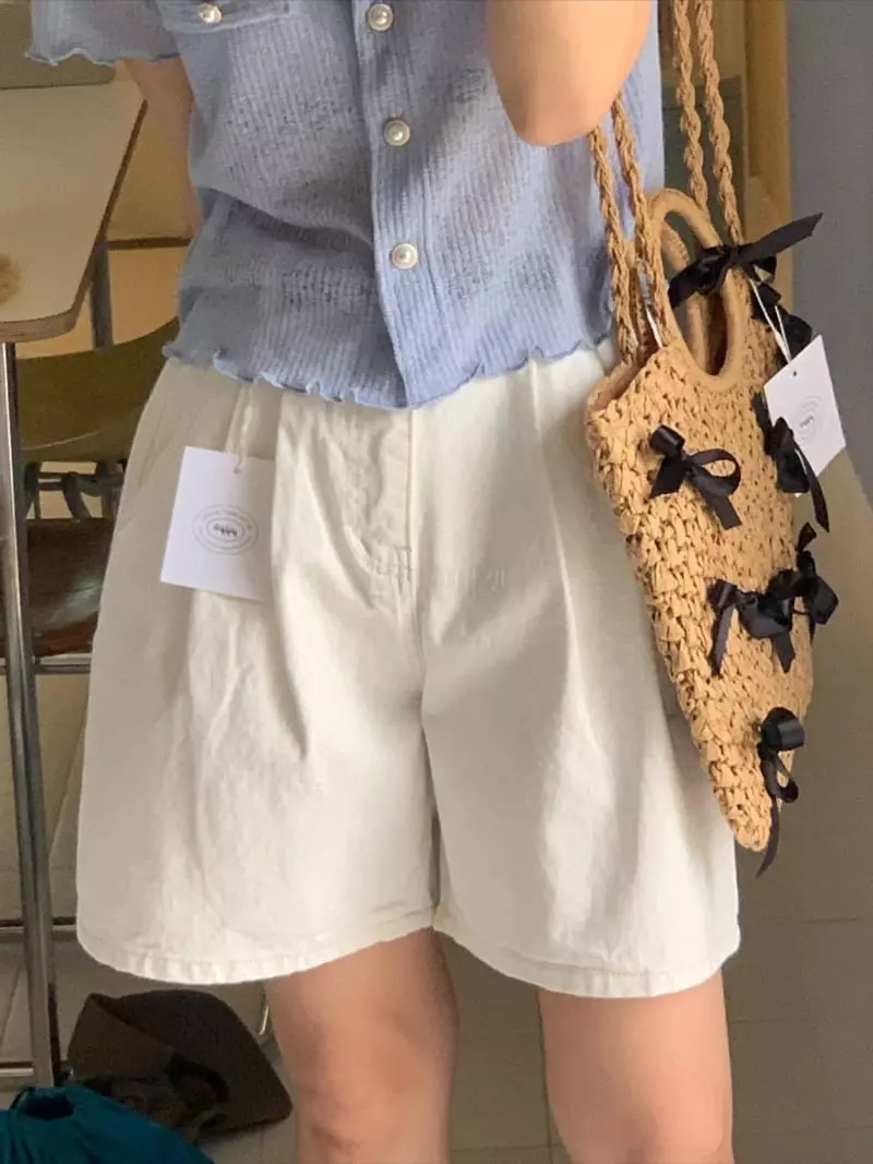 Giggle - Korean Women Fashion - #womensfashion - White Daily Short - 8