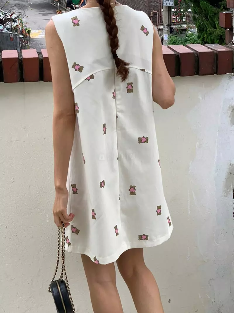 Goblin - Korean Women Fashion - #momslook - Heart Bear One-piece - 5