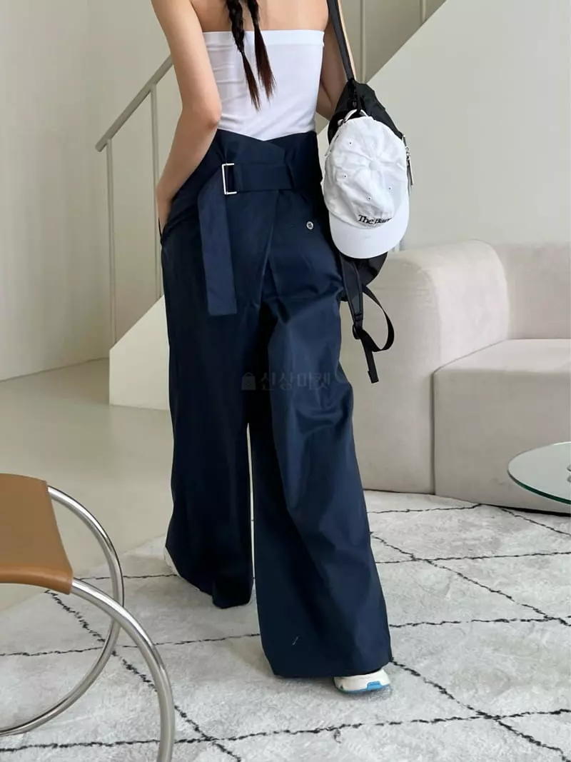 Greek - Korean Women Fashion - #momslook - Belt Wrap Pants - 2