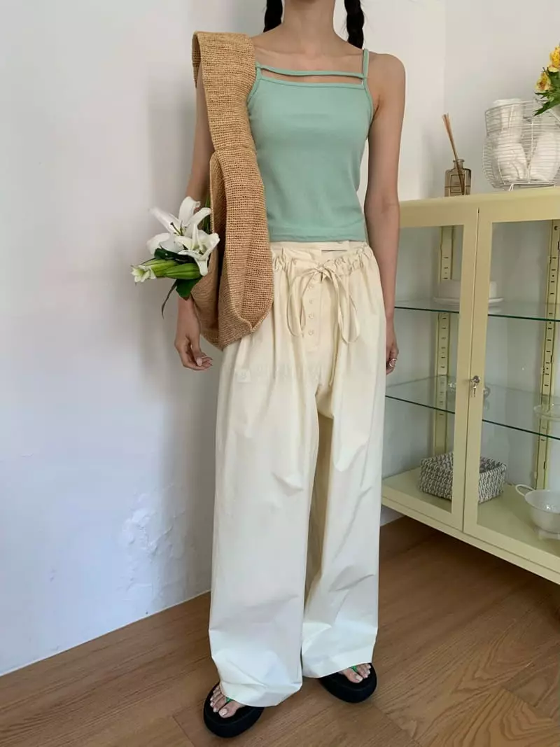 Greek - Korean Women Fashion - #womensfashion - Button String Pants - 12