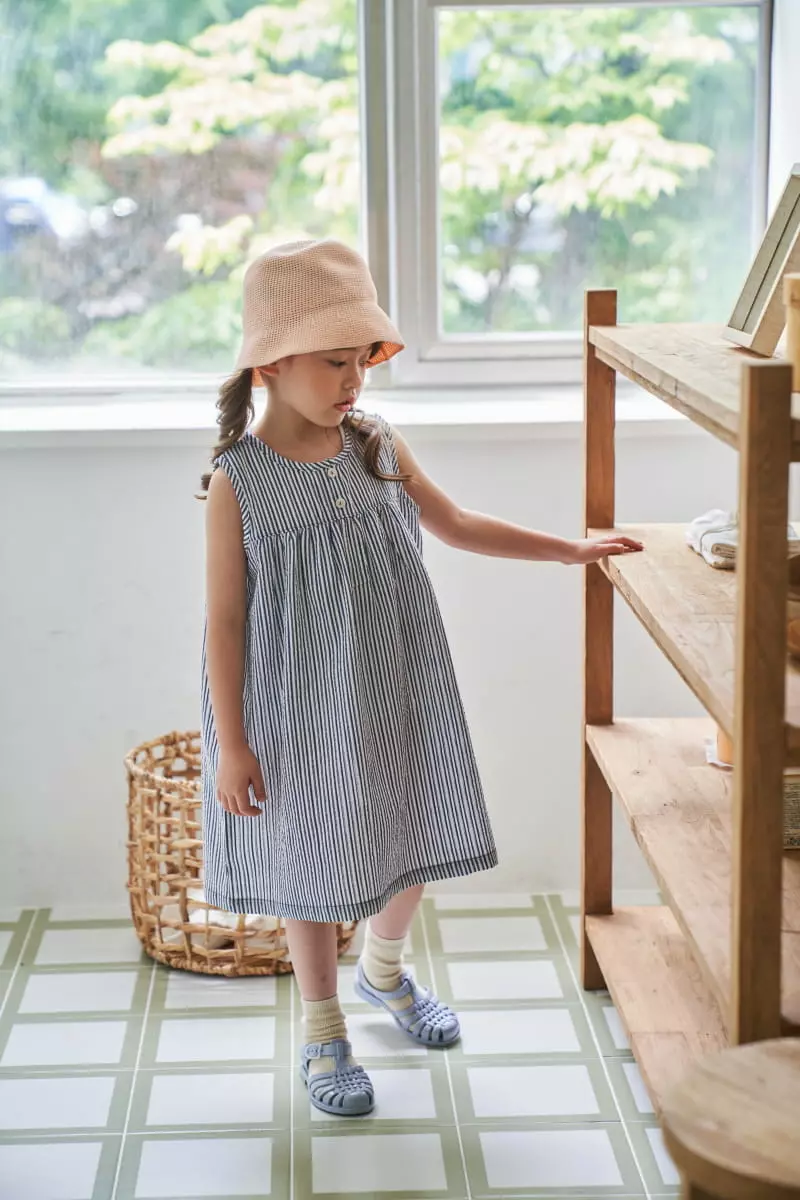 Green Tomato - Korean Children Fashion - #Kfashion4kids - Stripes Sleeveless One-piece - 3