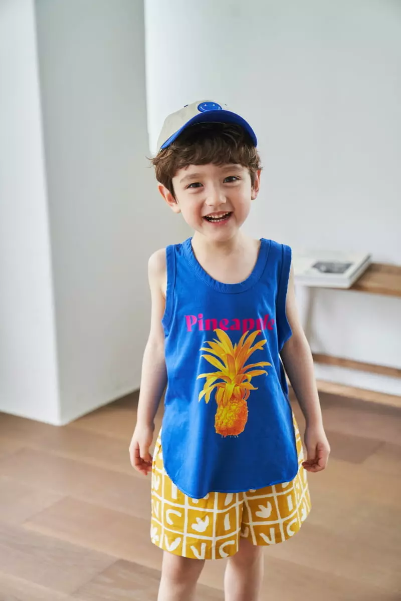Green Tomato - Korean Children Fashion - #childofig - Pineapple Sleeveless Tee