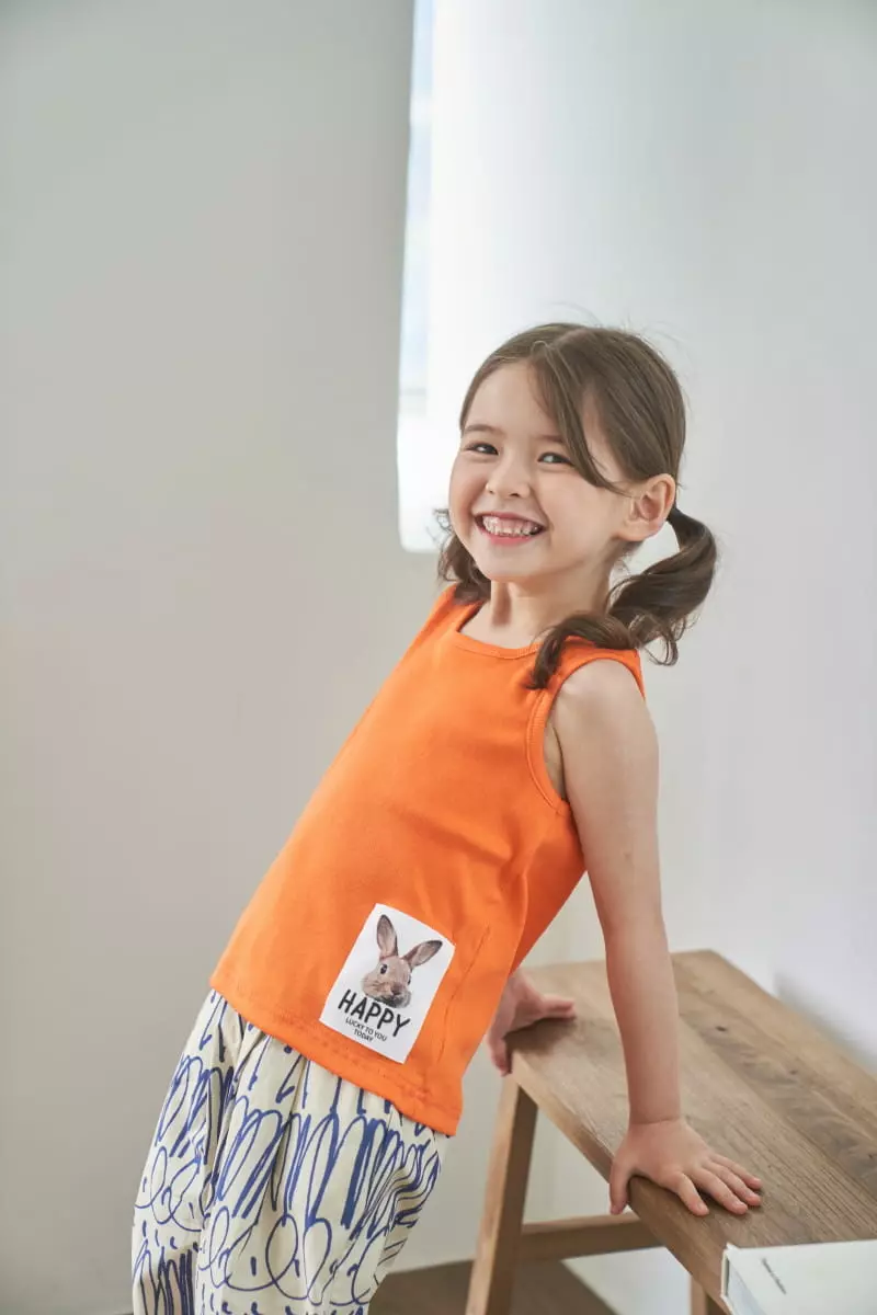 Green Tomato - Korean Children Fashion - #childofig - Rib Patch Sleeveless Tee - 4