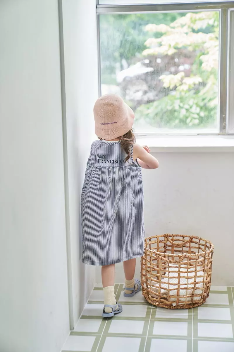 Green Tomato - Korean Children Fashion - #minifashionista - Stripes Sleeveless One-piece - 6