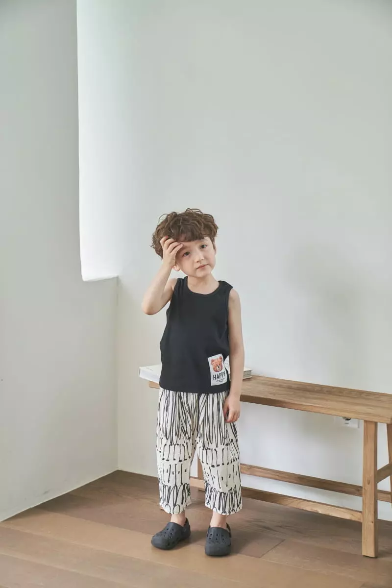 Green Tomato - Korean Children Fashion - #prettylittlegirls - Rib Patch Sleeveless Tee