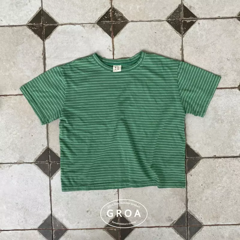 Groa - Korean Children Fashion - #kidsshorts - Summer Stripes Tee - 7