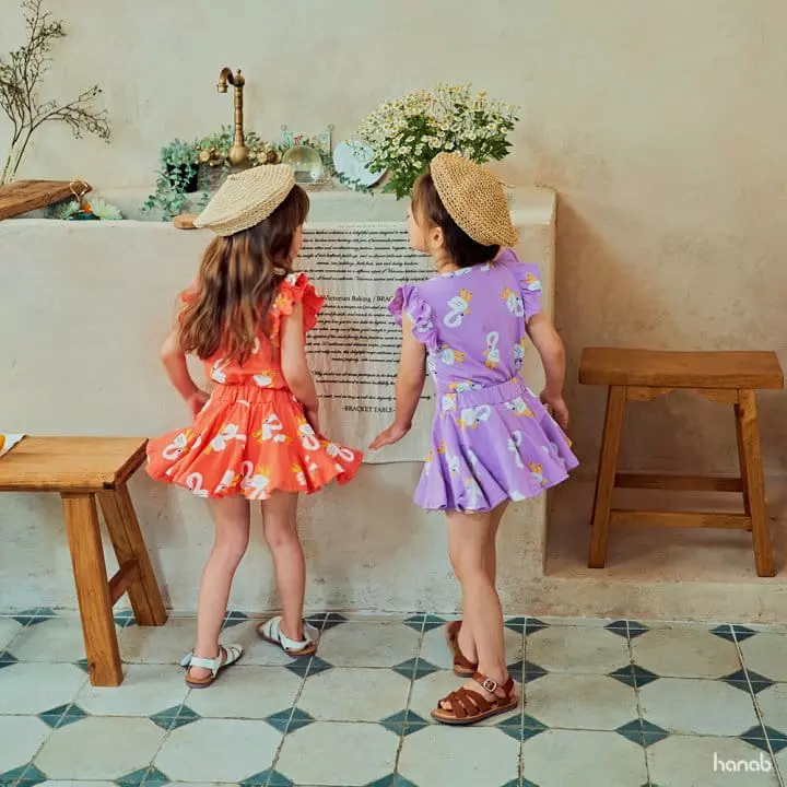 Hanab - Korean Children Fashion - #fashionkids - Swan Top Bottom Set - 3