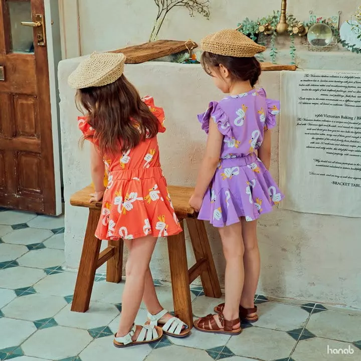 Hanab - Korean Children Fashion - #kidsstore - Swan Top Bottom Set - 5