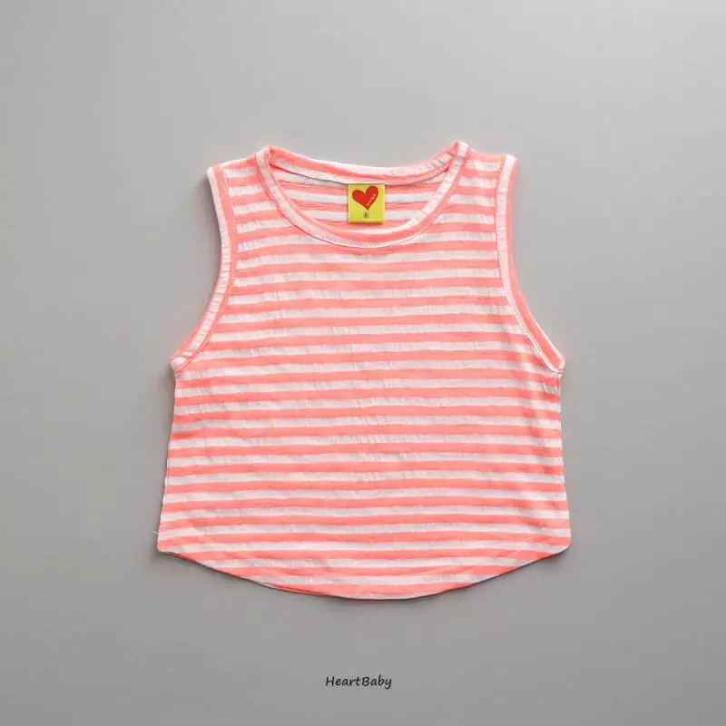 Heart Baby - Korean Children Fashion - #Kfashion4kids - Stripes Sleeveless Top Bottom Set - 5