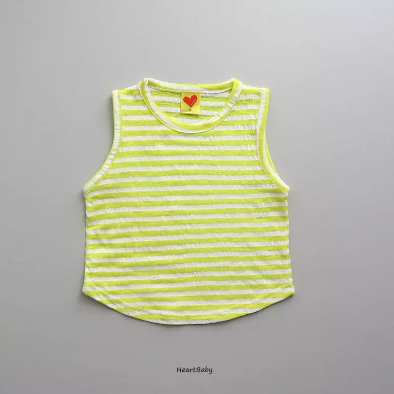 Heart Baby - Korean Children Fashion - #childofig - Stripes Sleeveless Top Bottom Set - 11