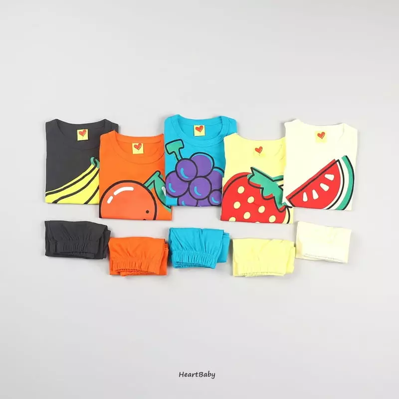 Heart Baby - Korean Children Fashion - #childofig - Fruit Top Bottom Set - 3