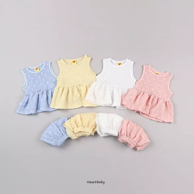 Heart Baby - Korean Children Fashion - #childofig - Popcorn Top Bottom Set