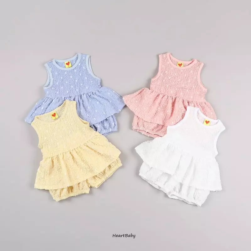 Heart Baby - Korean Children Fashion - #childofig - Popcorn Top Bottom Set - 2