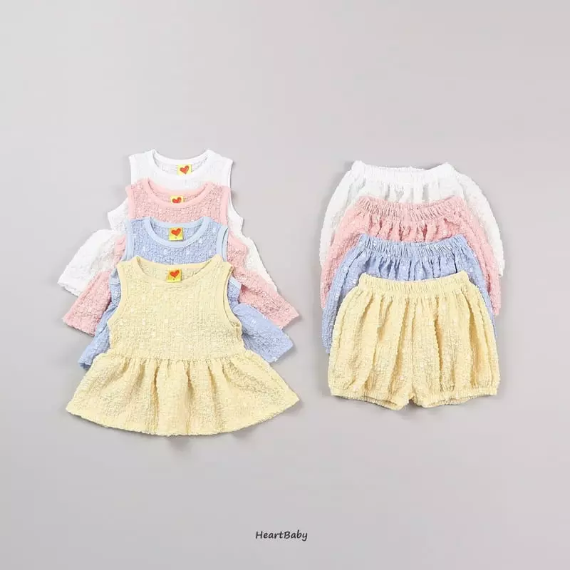 Heart Baby - Korean Children Fashion - #childrensboutique - Popcorn Top Bottom Set - 3