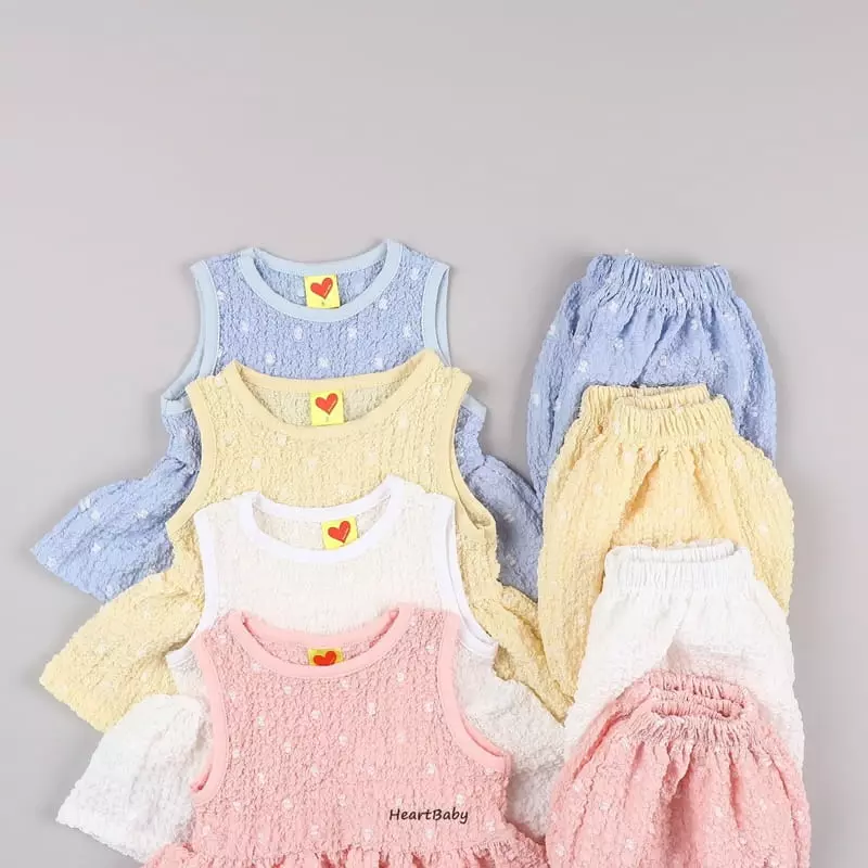Heart Baby - Korean Children Fashion - #discoveringself - Popcorn Top Bottom Set - 5