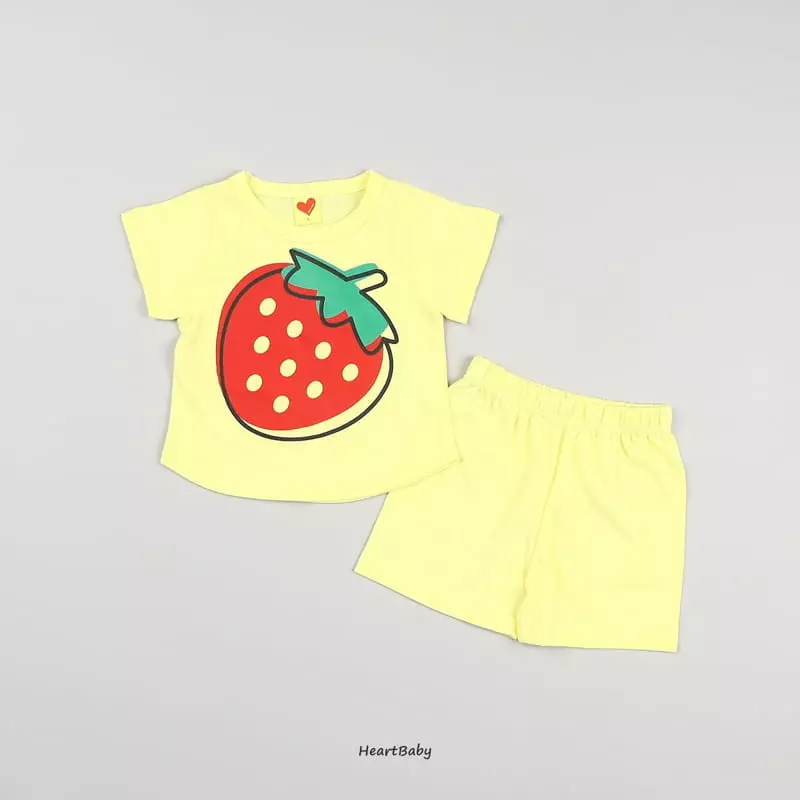 Heart Baby - Korean Children Fashion - #kidsstore - Fruit Top Bottom Set - 9