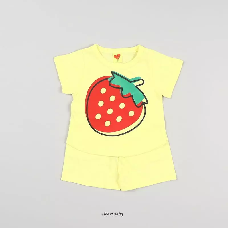 Heart Baby - Korean Children Fashion - #kidzfashiontrend - Fruit Top Bottom Set - 10