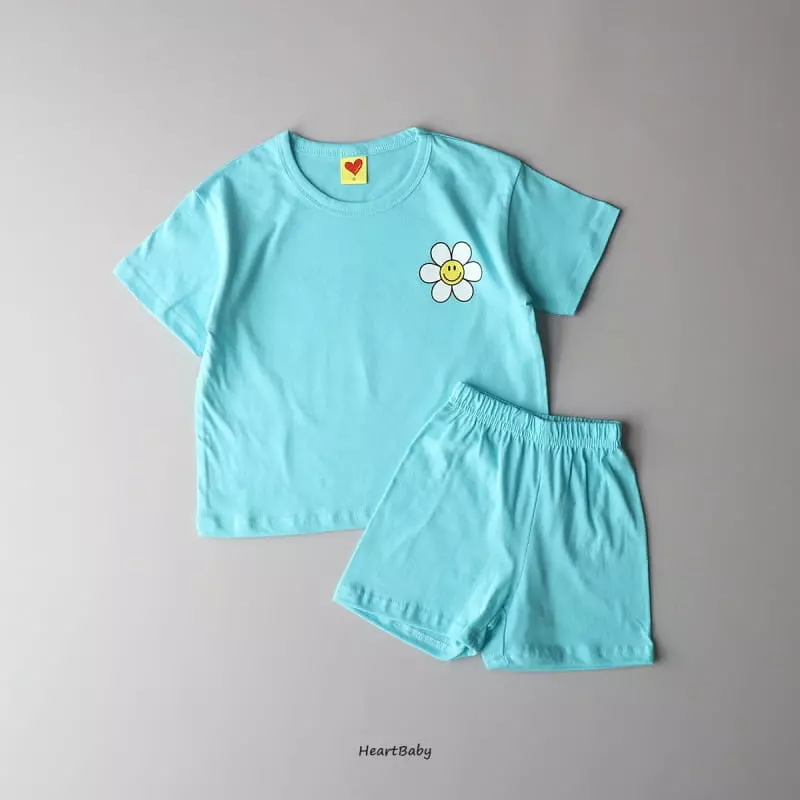 Heart Baby - Korean Children Fashion - #magicofchildhood - Sun Flower Top Bottom Set - 6