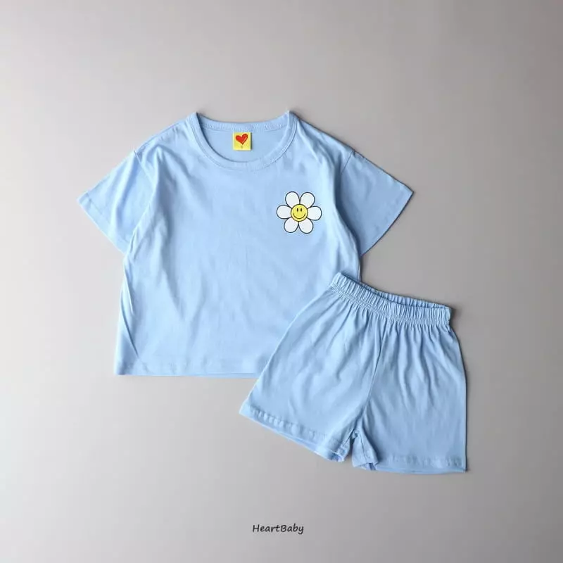 Heart Baby - Korean Children Fashion - #prettylittlegirls - Sun Flower Top Bottom Set - 8