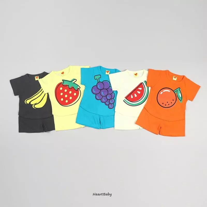 Heart Baby - Korean Children Fashion - #prettylittlegirls - Fruit Top Bottom Set