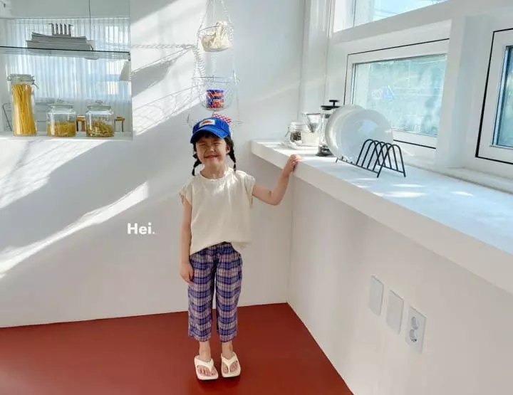 Hei - Korean Children Fashion - #minifashionista - Check Hoodle Cropped Pants - 11