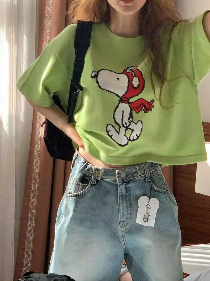 Jkichi - Korean Women Fashion - #momslook - Snup Crop Tee - 3
