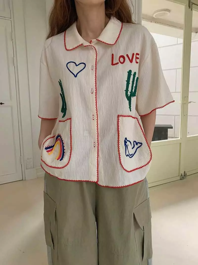Jkichi - Korean Women Fashion - #momslook - Letter Shirt