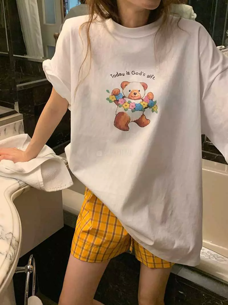 Jkichi - Korean Women Fashion - #momslook - Gift Bear Tee - 5