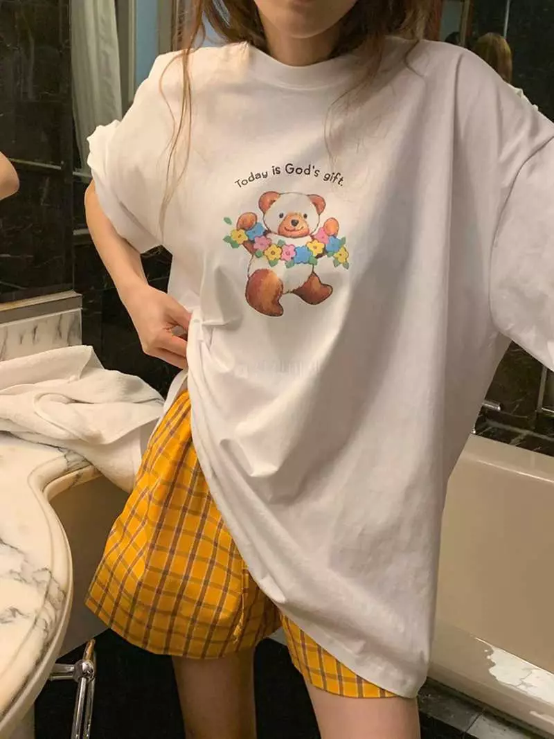 Jkichi - Korean Women Fashion - #momslook - Gift Bear Tee - 6