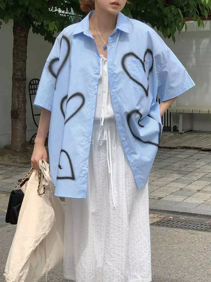 Jkichi - Korean Women Fashion - #momslook - Stripes Shirt