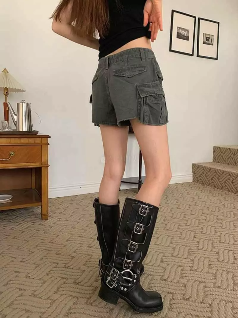 Jkichi - Korean Women Fashion - #momslook - 900 Cargo Shorts - 2