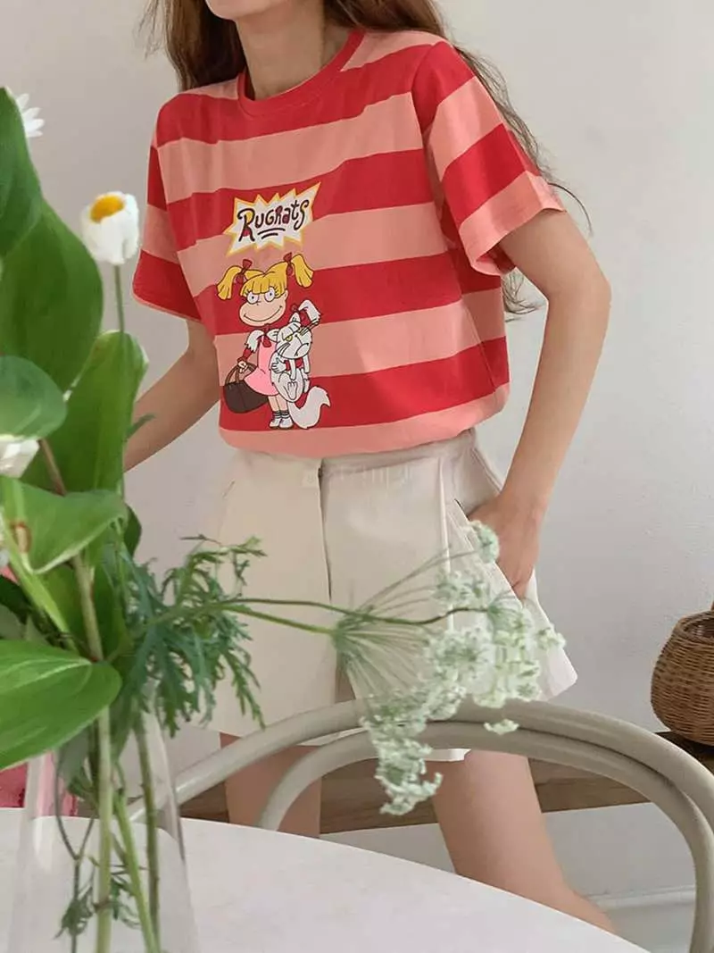 Jkichi - Korean Women Fashion - #momslook - Col Lovey Tee - 3