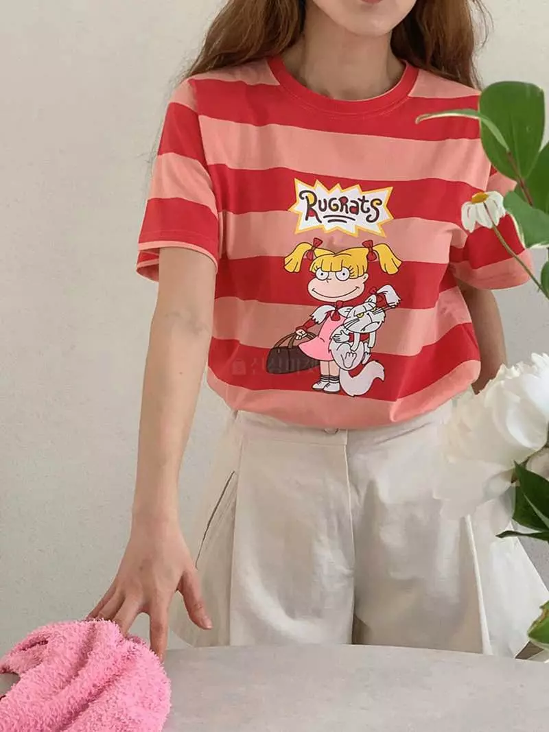 Jkichi - Korean Women Fashion - #momslook - Col Lovey Tee - 4