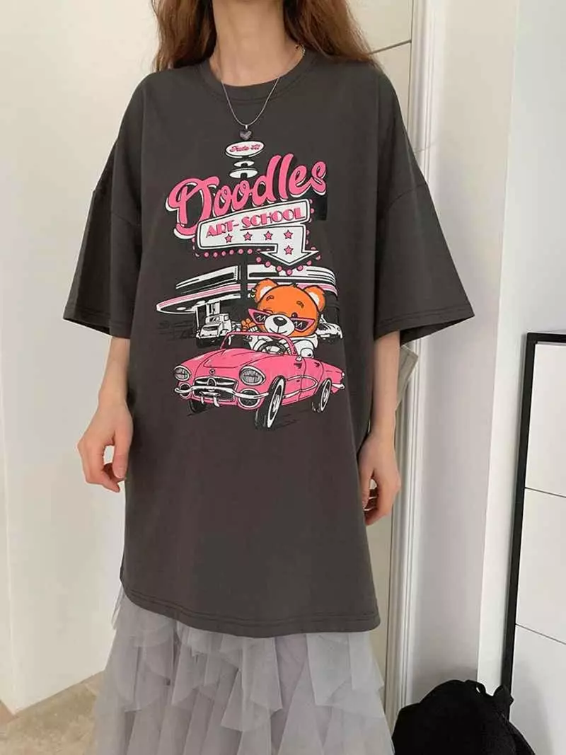 Jkichi - Korean Women Fashion - #momslook - Car Bear Tee - 11